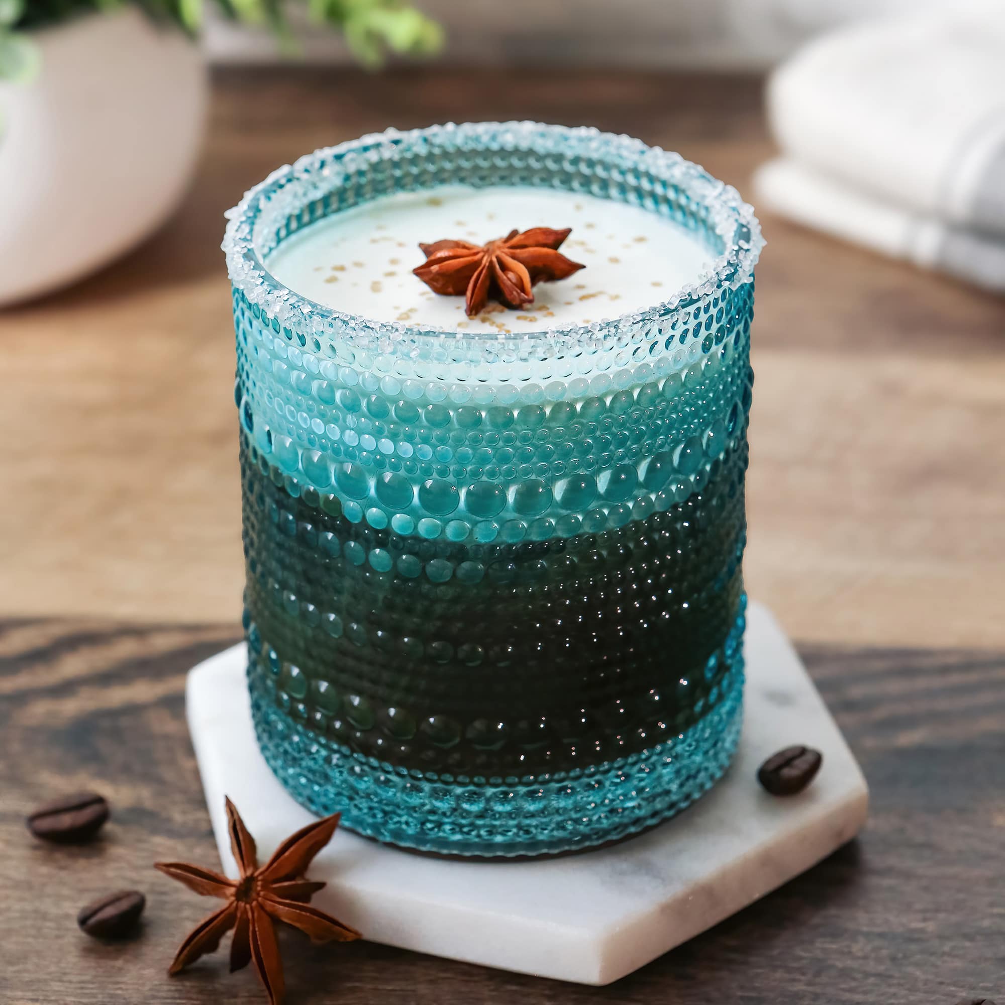 Kate Aspen® 10oz. Textured Beaded Aqua Glasses, 6ct.